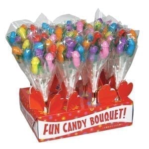 Bouquet Pecker Candy Display of 12 - C669-99