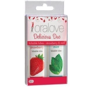 Oralove Delicious Duo Lube-Strawberry & Mint - D1355-02BX