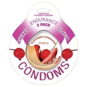 Endurance Condoms-Cherry (3 Pack) - HP2086