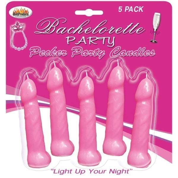 Bachelorette Party Pink Pecker Candles 5" - HP3143