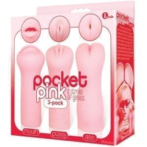 The 9's Pocket Pink Mini Masturbator-Trio - IB2333-2
