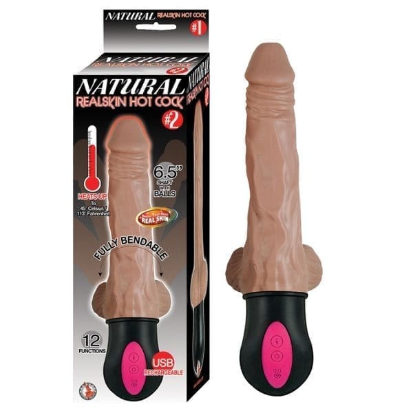Natural Realskin Hot Cock #2-Brown 6.5" - NAS2814