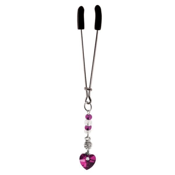Bijoux de Cli Tweezer with Heart Charm & Fuchsia Beads - PHS017