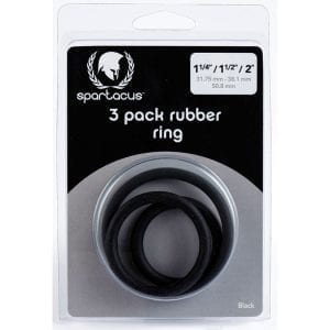 Spartacus Cock Ring Rubber-Black (3 Pack) - SPR-14