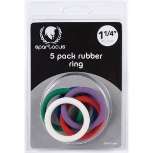 Spartacus Cock Ring Rubber-Assorted Colors (5 Pack) - SPR-46